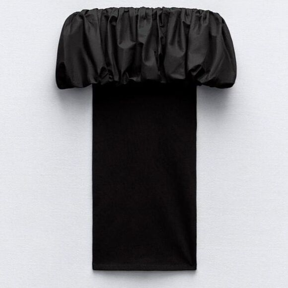 Zara poplin off the shoulder dress - Picture 1 of 4